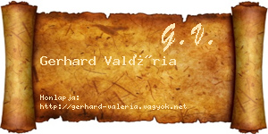 Gerhard Valéria névjegykártya